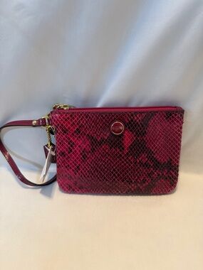 NWT Coach Raspberry Python Leather Wristlet Model F50162 Wristlet